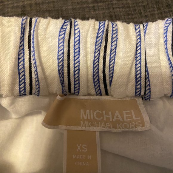 Michael Kors Off the Shoulder Striped Linen Dress - Picture 5 of 5